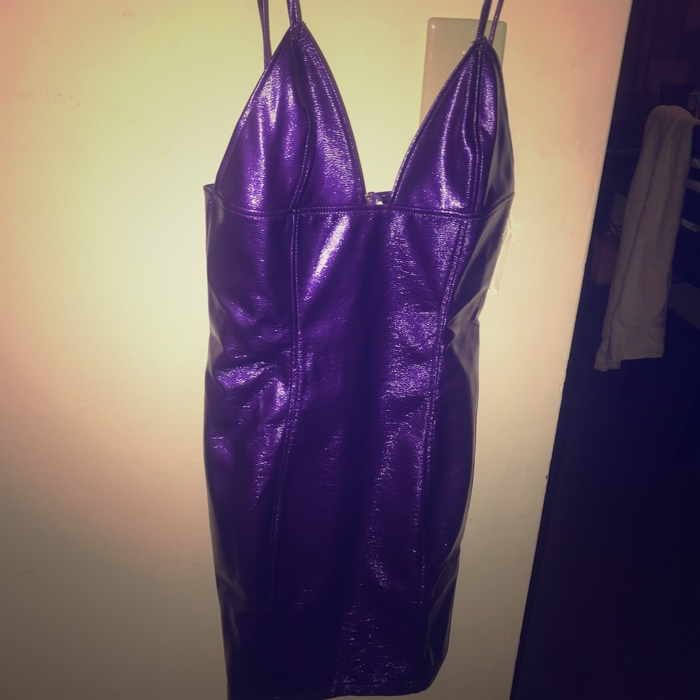 Fashion nova purple leather little sexy dress